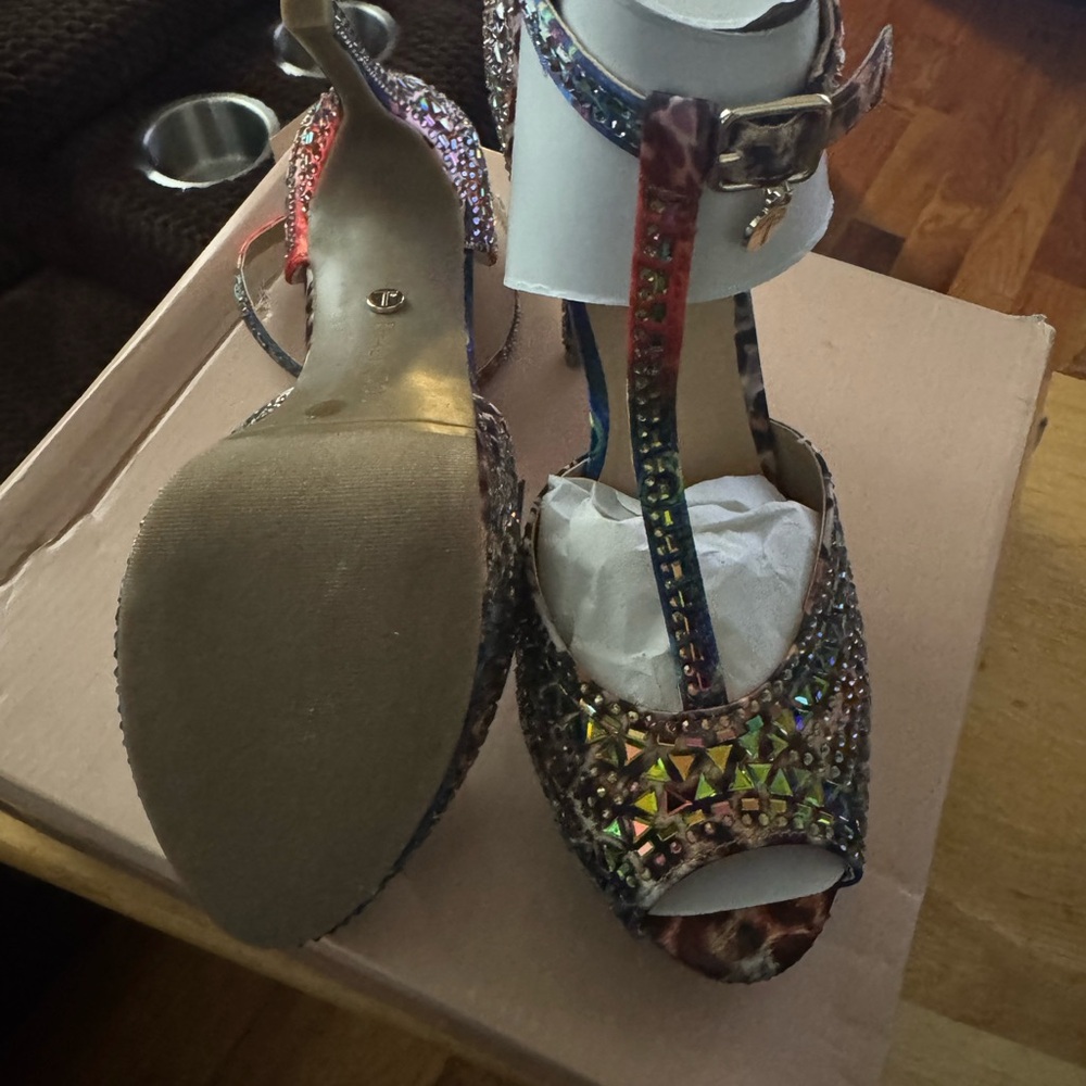 Thalia Sodi Multicolor Embellished Heels